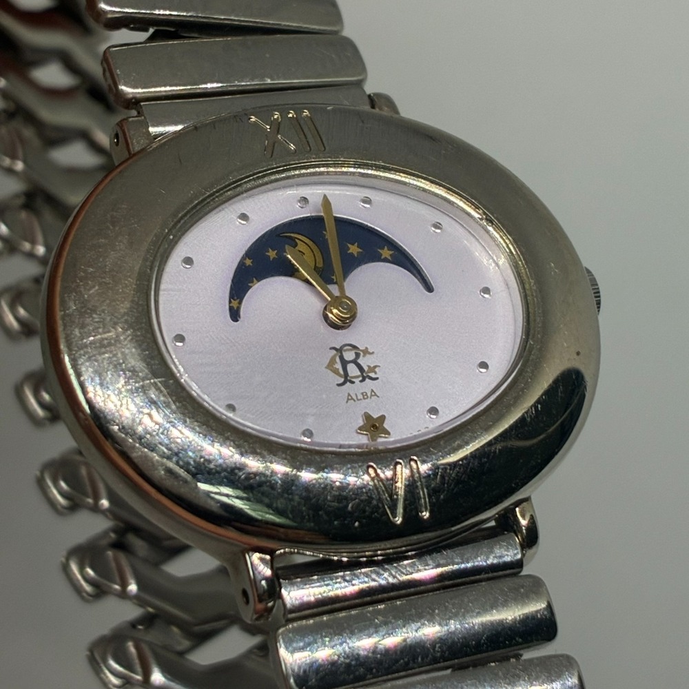 Vintage Seiko Alba Success Moon Phase V806-5000 Women's Watch 32mm-For Parts